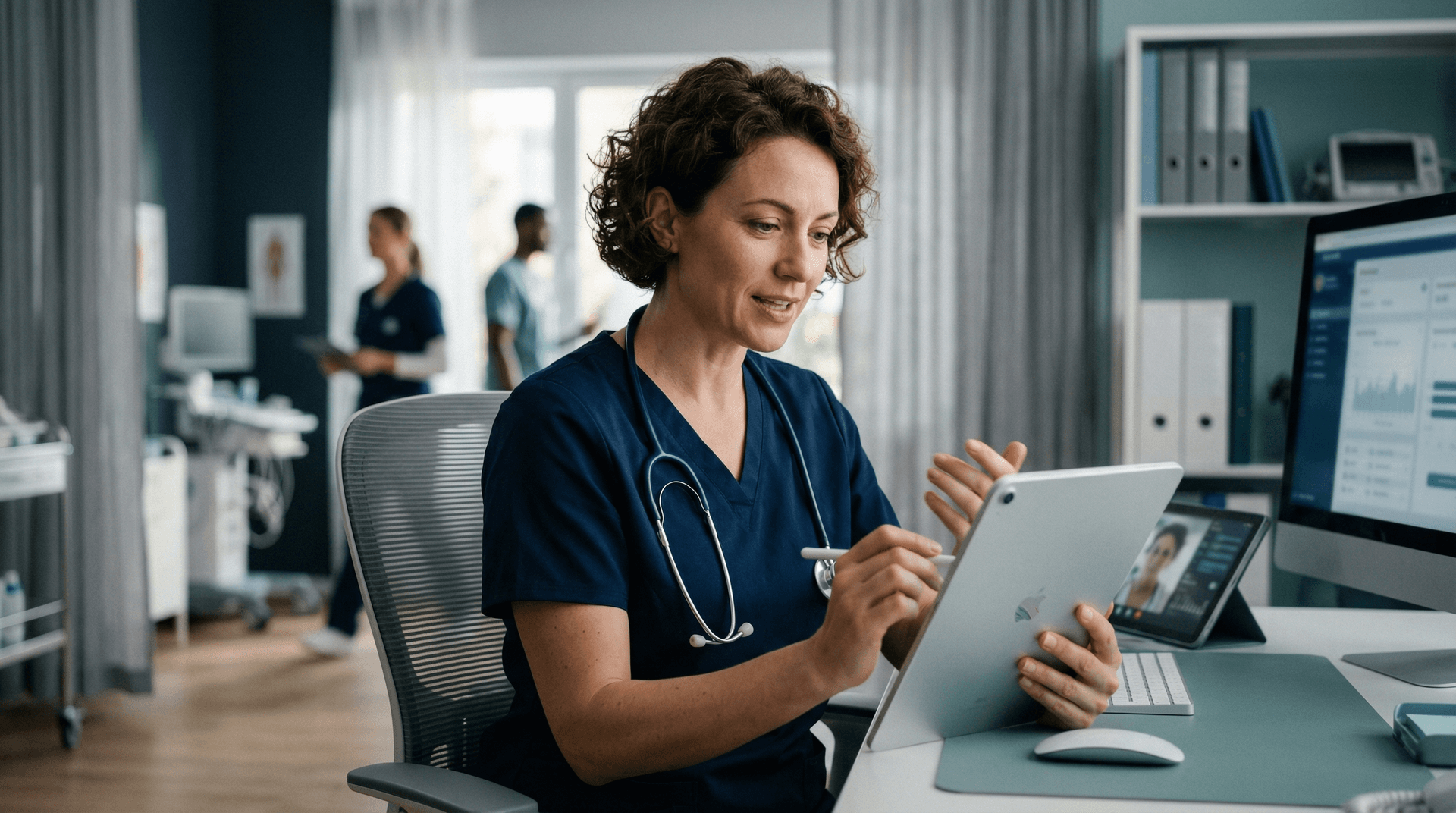 Pharmaceutical marketing team discussing HCP digital engagement strategy