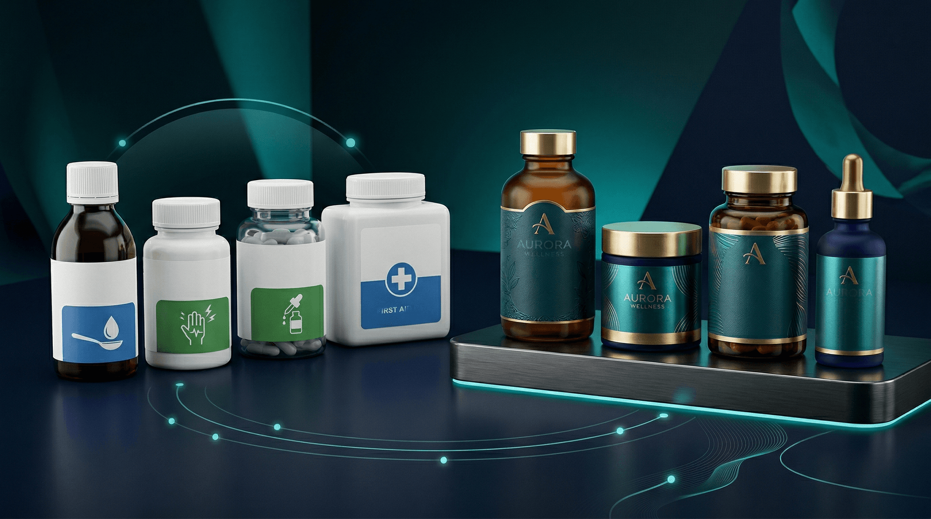 Branded versus private label healthcare products competing on pharmacy shelves in GCC